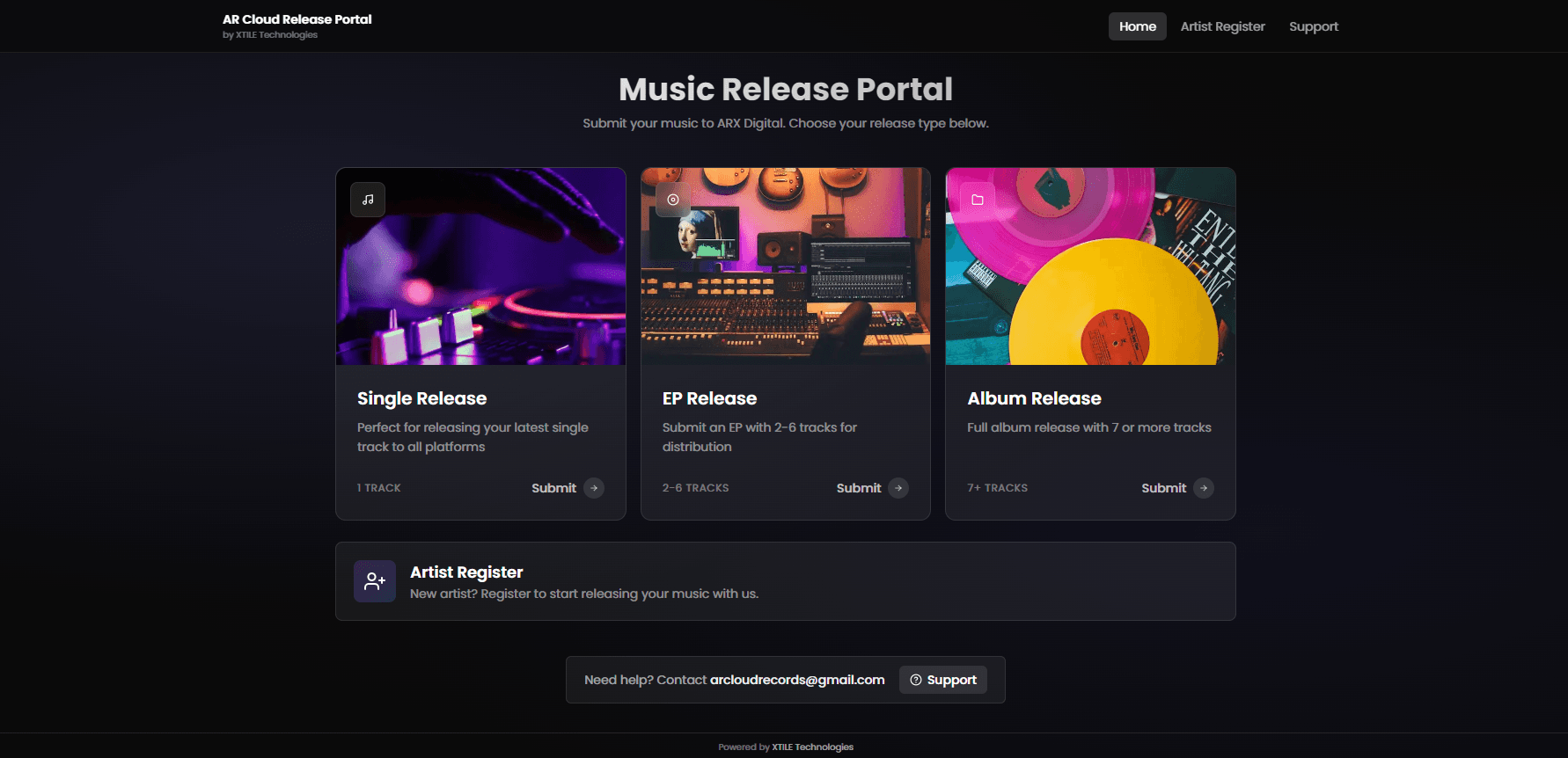 Music Release Portal